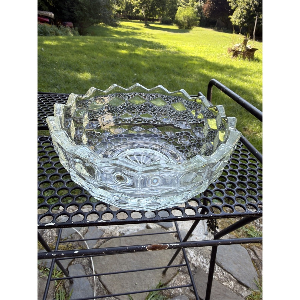 Vintage Homco Clear Glass Cubist Fairy Lamp Bottom Base Only